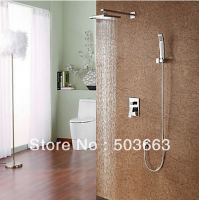 12 Inch (300mm) Bathroom Rainfall Wall Mounted With Held Shower Faucet Set With Shower Arm L-1662 [Shower Faucet Set 2104|]