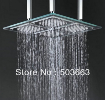 20'' faucet bathroom glass shower head b8133 glass led square shower head