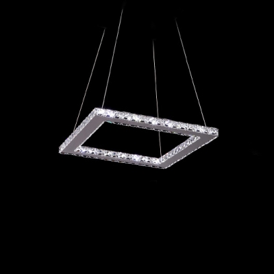 20w,led crystal pendant light, modern square stainless steel plating#sl-cr-500sq [pendant-lights-4078]