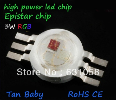 50pcs x 3w rgb led bead six feet epistar high power led chip high brightness energy saving 50000hours