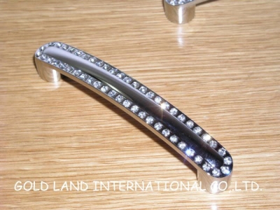 96mm Free shipping best selling crystal glass zinc alloy kitchen cabinet furniture handle/cabinet handle