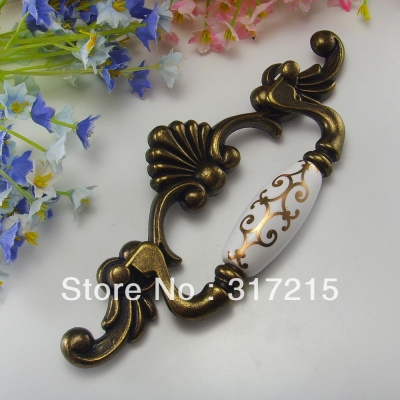 Antique brass door handles and knobs/ drawer pulls/ furniture hardware wholesale and retail shipping discount 10pcs/lot EK88-AB