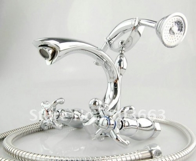 Beautiful Polished Chrome Goose Wall Mounted Faucet Bathroom Mixer Tap CM0339