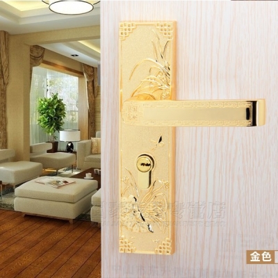 Chinese antique LOCK Lucky flower is orchid! PVD Gold door lock handle room door bathroom door all kinds of wooden door bp05