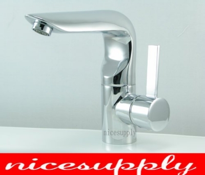 Contemporary Chrome Deck Mounted Bathroom Basin Sink Mixer Tap Vanity Faucet Z-007
