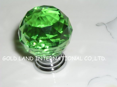 D20mm Free shiping green crystal glass cabinet door knob/ cabinet handle and knobs [A&L Crystal Glass Knobs &]