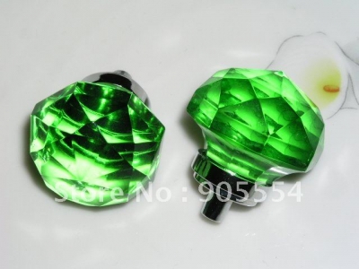 D33xH44mm Free shipping top quality green crystal glass furniture knob