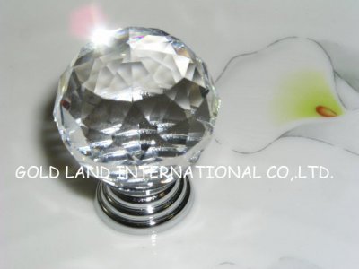 D35mm Free shipping transparent crystal glass bedroom handles and knobs/furniture door knobs