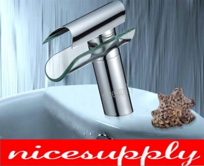 Faucet Glass Waterfall Bath Basin Mixer tap b229 Glass Faucet