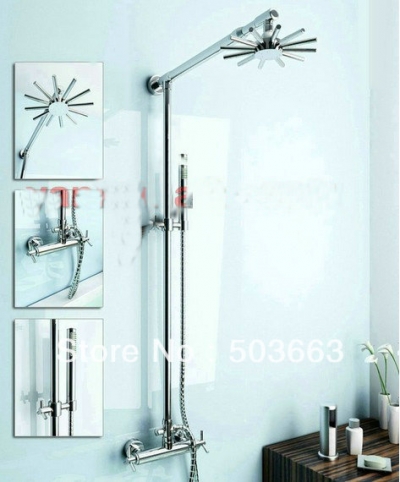 Free shipping modern shower sets faucet bathroom brass chrome rainfall b3013