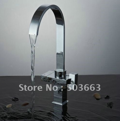 Kitchen Faucet Polished Chrome Mixer Brass Basin Double Handles Tap CM0884 [Kitchen Faucet 1645|]