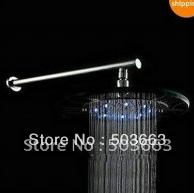LED 8" Rainfall Shower head+ Adjust Height Shower arm Shower Faucet Set CM0586