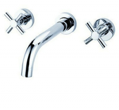 New 3PCS Fashion Waterfall Bathtub Faucet Brass Surface Mounted Chrome Mixer Tap L-131