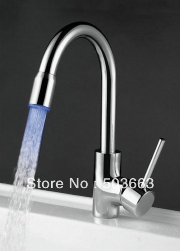 New Single Hole Single Hole Led Mixer Faucet Tap Bathroom Sink Basin S-670