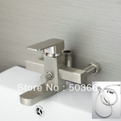 Nickel Brushed Wall Mounted Bath Basin Mixer Tap Sink Faucet Vanity Faucet Bathroom Basin Faucet Mixer Tap L-3641 [Wall Mount Faucet 2521|]