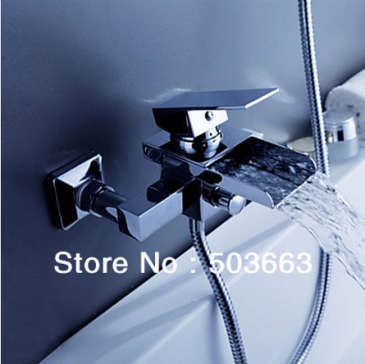 Professional Wall Mounted Waterfall Bathroom Bath Handheld Shower Tap Mixer Faucet D-002