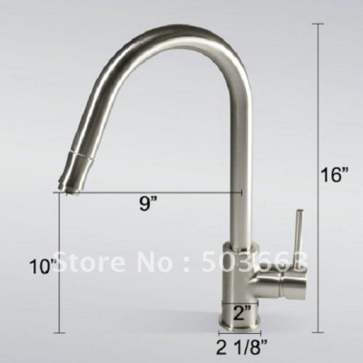 Pull Put Spray Brushed Nickel Bathroom Basin Sink Mixer Tap CM0207 [Kitchen Faucet 1520|]