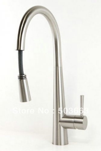 Single Handle Kitchen Sink Pull Out Spray Mixer Tap Faucet, Nickel Brushed Finish Y-9184