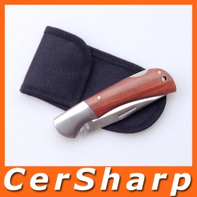 Stainless Steel Folding Pocket Knife For Camping & Hiking With Nylon Sheath #980-B [Knife 51|]