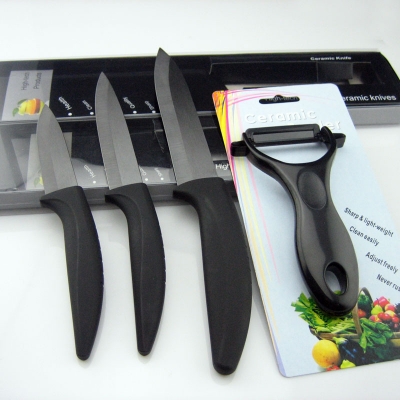 VICTORY 4pcs Set,High Quality Ceramic Knife Sets 3inch+4inch+5inch+Ceramic Peeler,CE FDA Certified,Free Shipping