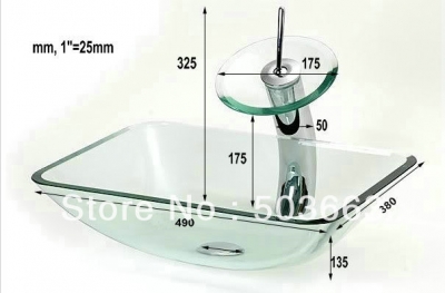 Victory Tempered Bathroom Basin Sink With Waste Drain L-1618