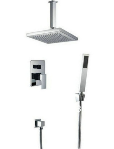 Wholesale 8" Entire Shower Set Mixer Valve Diverter Shower Head Rainfall 4 Bathroom S-657
