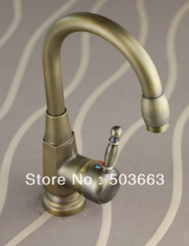 Wholesale New Antique brass Bathroom Faucet Basin Sink Spray Single Handle Mixer Tap S-860