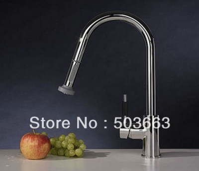 Wholesale New Brass Kitchen Faucet Basin Sink Pull Out Long Hose 75CM Spray Mixer Tap S-823