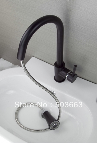 Wholesale New Oil Rubbed Kitchen Brass Faucet Basin Sink Pull Out Spray Single Handle Mixer Tap S-795