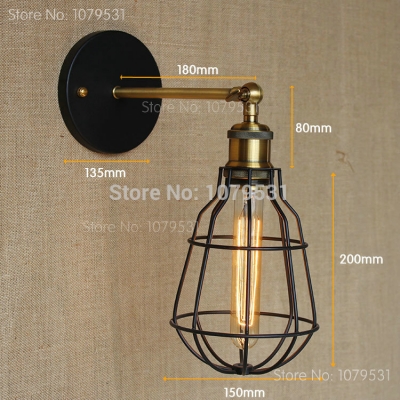 american industrial vintage loft wall lamps aisle vintage iron wall light for coffee bar home decoration beside lamp [loft-lights-7582]