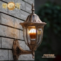 black/bronze e27 110v/220v waterproof lamp antique garden lights aluminium+glass door lamp rustic balcony 5w led bulb included