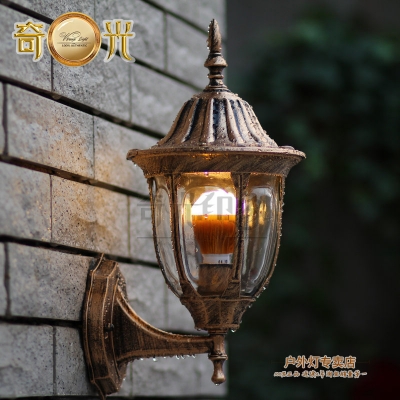 black/bronze e27 110v/220v waterproof lamp antique garden lights aluminium+glass door lamp rustic balcony 5w led bulb included [outdoor-wall-lamps-2975]