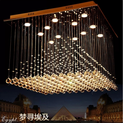 brief modern pyramid crystal pendant light living room lights restaurant lamp lamps 80cm*80cm