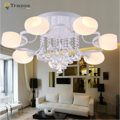 european modern style ceiling lights fashionable design k9 crystal ball pendente de teto de cristal acrylic shade lampara