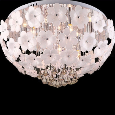 large crystal ceiling light fixture lustres de cristal lighting glass flower lamp for dining room meeting room diameter 60cm