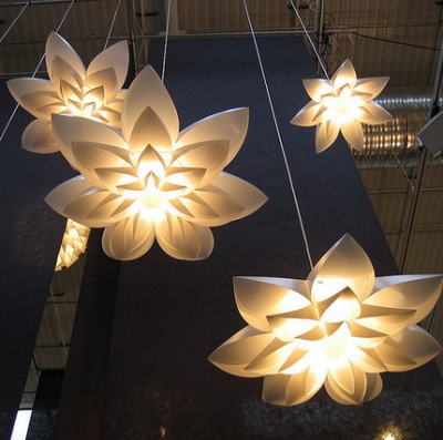 lily flower lamp pendant light pp shade diameter 55/70/85cm lotus lampshape diy lampshade bedroom/shops led light fixture
