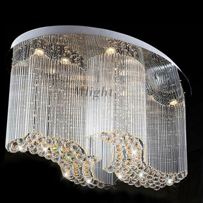 new modern oval crystal chandelier luxury chandelier cristal lamp flush led light for home/shop/el [modern-pendant-light-7199]