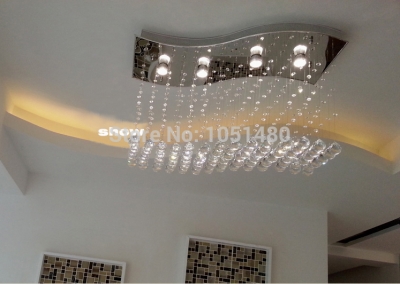 new modern s design flush mount k9 crystal lamp crystal chandelier living room light l800*w300*h600mm guanrantee