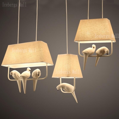 nordic bird modern minimalist cloth lampshade pendant lamp creative arts bar restaurant pendant lights kids bedroom lamp [loft-lights-7530]
