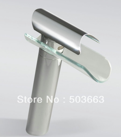 pro new bathroom single hole deck mount bathroom basin faucet waterfall chrome mixer tap L-0025 [Bathroom faucet 441|]