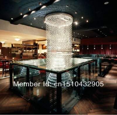 s flush mount big chandelier crystal lamp dia80*h220cm stairway chandeliers [modern-crystal-chandelier-5000]