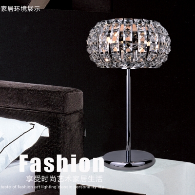 selling crystal and stainless steel fashion modern table lamp children desk bedside light round 240mm