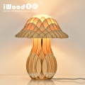 simple modern fashion original mushroom wood creative bedside lamp bedroom table lamp for sitting room