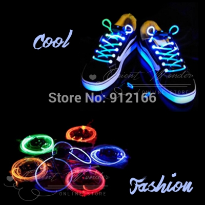 whole 60 pieces /lot brand-new flash shoelaces of led light,luminous shoestring,led bootlace fourth generation [indoor-decoration-4204]