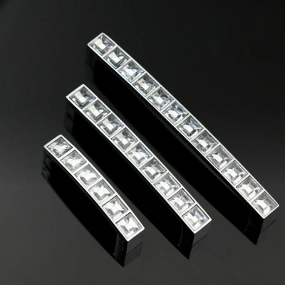 (C.C.. 64mm,Length:85mm)Free Shipping! 50PCS/DOZEN Clear K9 Crystal Furniture Handle For cabinet hardware R6016A
