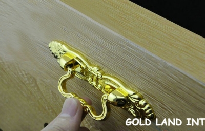 128mm Free shipping 24K golden color furniture cabinet drawer handle