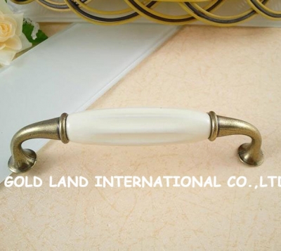 128mm Free shipping ceramic zinc alloy handle kitchen cabinet furniture handle