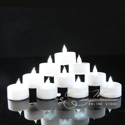 36pcs/lot smokeless white electronic led candle flameless led tealight candle light for wedding birthday party decoration [indoor-decoration-4171]