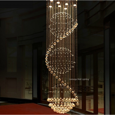 6/8/13 luxury led crystal ceiling lights long stairway crystal dome ceiling lamp,europe el foyer living room hanging light [crystal-lights-7364]