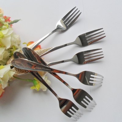 6pcs Stainless Steel Steak salad fork Long Handle Spoon Flatware Piece Dinner FREE SHIPPING